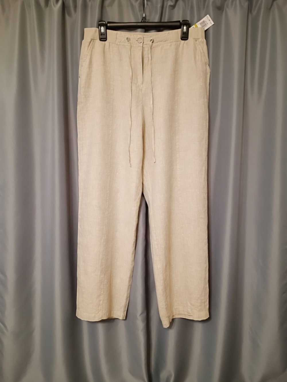 JM Collection Women's Wide Leg Linen Pants - Cream